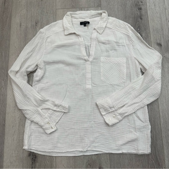 1. STATE Half Button Up Collared Shirt with Pocket - Picture 1 of 1